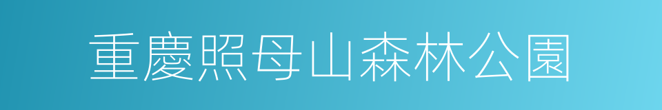 重慶照母山森林公園的同義詞