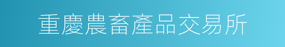 重慶農畜產品交易所的同義詞