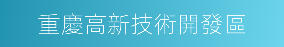 重慶高新技術開發區的同義詞