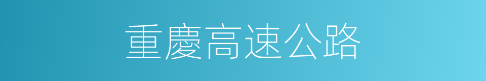 重慶高速公路的同義詞