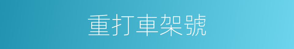 重打車架號的同義詞