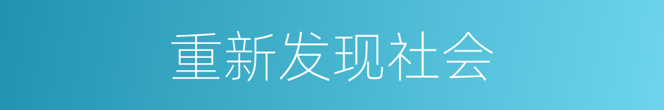 重新发现社会的同义词