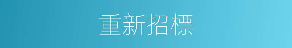 重新招標的同義詞
