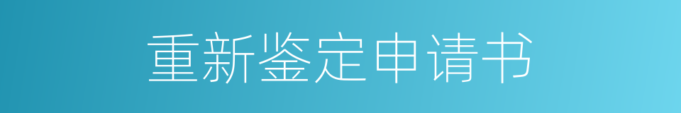 重新鉴定申请书的同义词