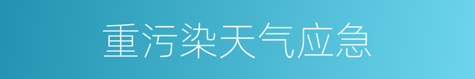 重污染天气应急的同义词