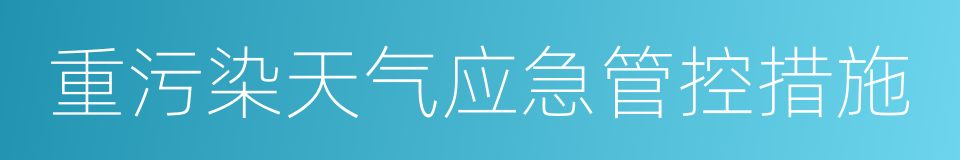 重污染天气应急管控措施的同义词