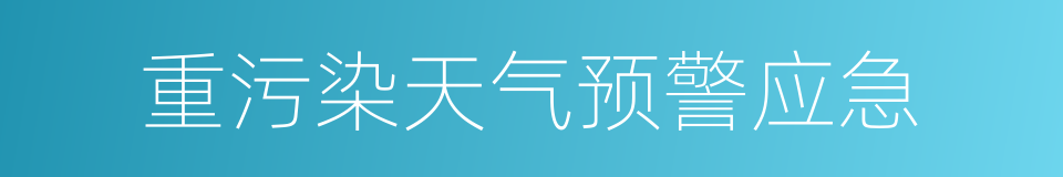 重污染天气预警应急的同义词