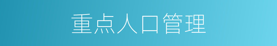 重点人口管理的同义词