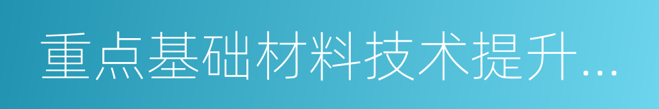 重点基础材料技术提升与产业化的同义词