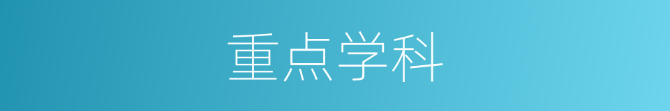 重点学科的意思