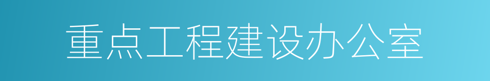 重点工程建设办公室的同义词