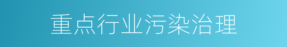 重点行业污染治理的同义词