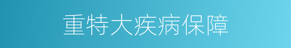 重特大疾病保障的同义词