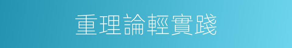 重理論輕實踐的同義詞