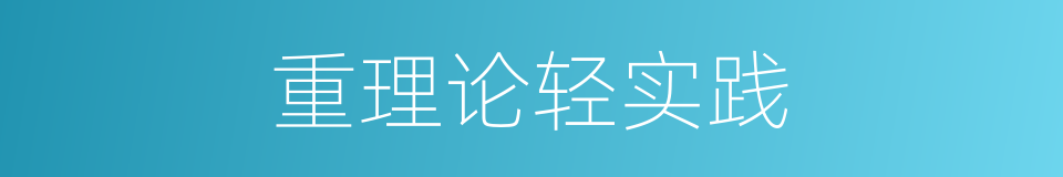 重理论轻实践的同义词
