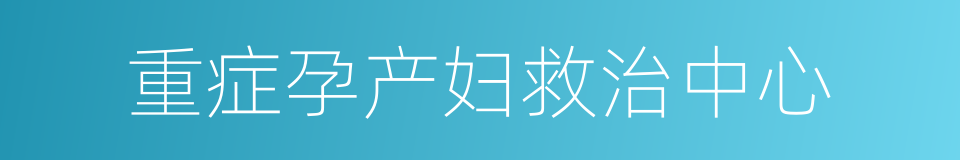 重症孕产妇救治中心的同义词