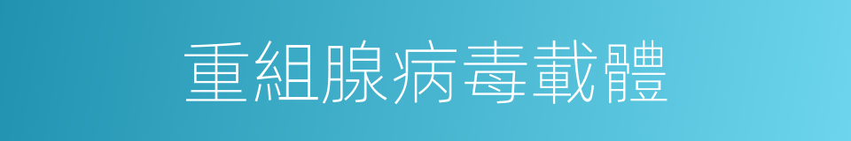 重組腺病毒載體的同義詞