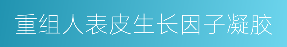 重组人表皮生长因子凝胶的同义词