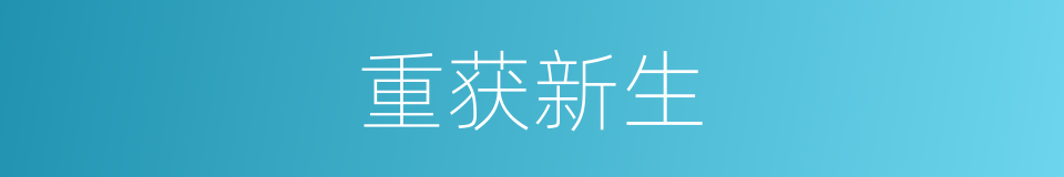 重获新生的意思