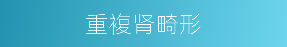 重複肾畸形的同义词