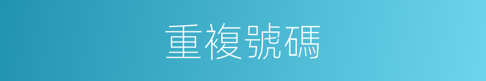 重複號碼的同義詞