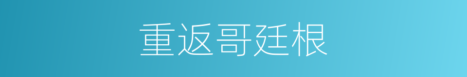 重返哥廷根的同义词
