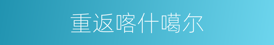 重返喀什噶尔的同义词