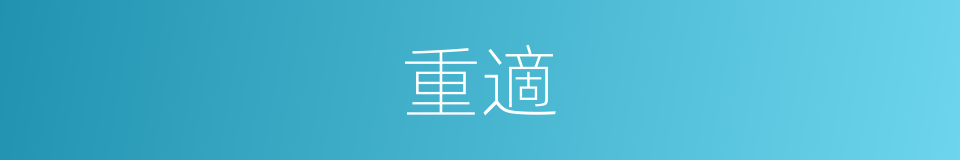 重適的意思