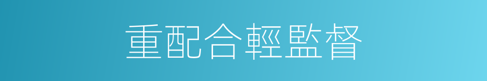 重配合輕監督的同義詞