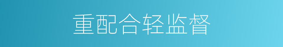 重配合轻监督的同义词
