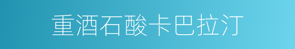 重酒石酸卡巴拉汀的同义词