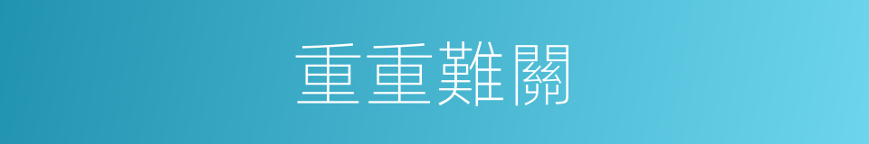 重重難關的意思