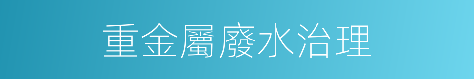 重金屬廢水治理的同義詞