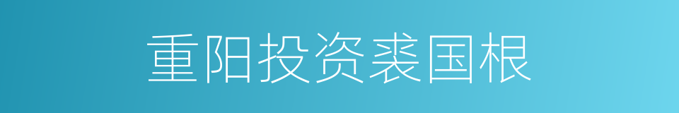 重阳投资裘国根的同义词