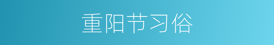 重阳节习俗的同义词