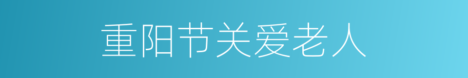 重阳节关爱老人的同义词