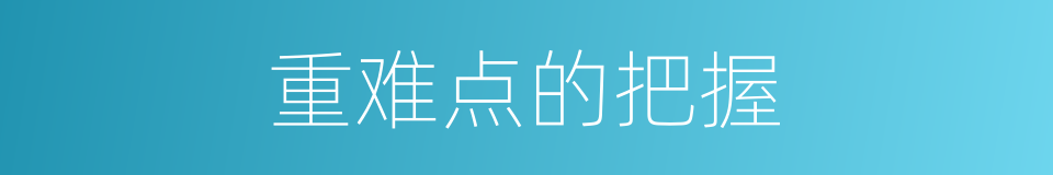 重难点的把握的同义词