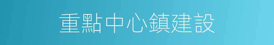 重點中心鎮建設的同義詞