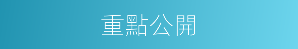 重點公開的同義詞