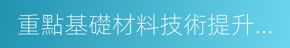 重點基礎材料技術提升與產業化的同義詞