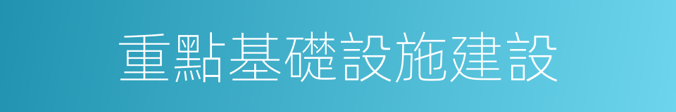 重點基礎設施建設的同義詞