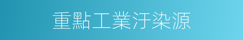 重點工業汙染源的同義詞