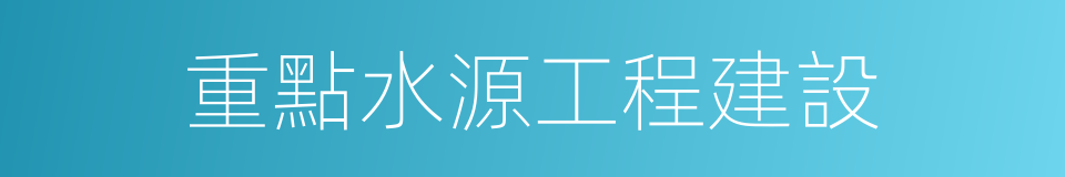 重點水源工程建設的同義詞
