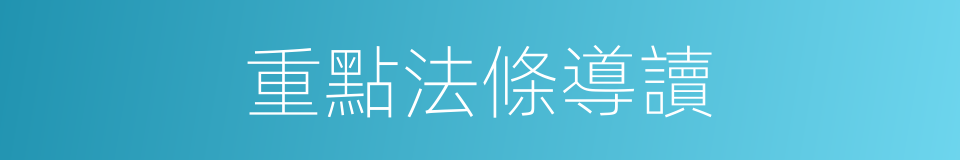 重點法條導讀的同義詞