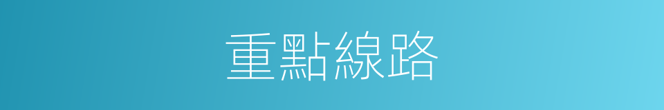 重點線路的同義詞