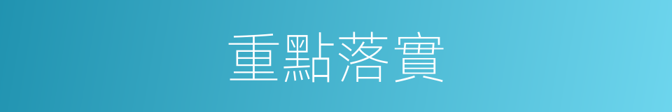 重點落實的同義詞