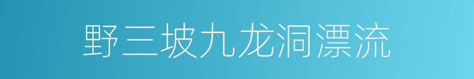 野三坡九龙洞漂流的同义词