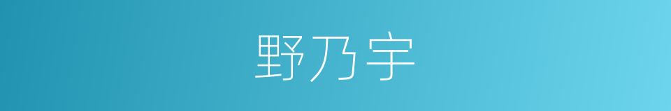 野乃宇的同义词