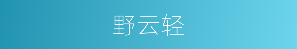 野云轻的同义词