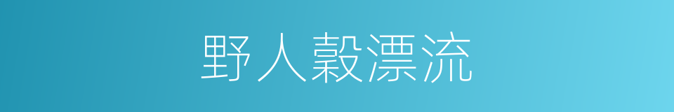 野人穀漂流的同義詞